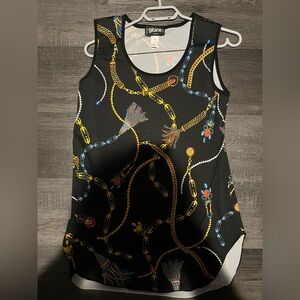 Elegant Chain Print Black Camisole Made in Canada